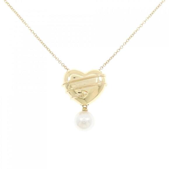 TIFFANY Gold Pearl Heart Necklace - Picture 1 of 6